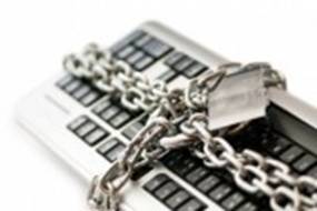 Computer_security : Concept of internet security with padlock and keyboard